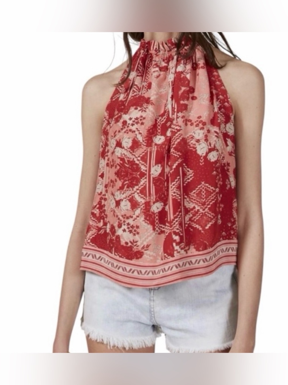 Chufy Sleeveless Tank Top Sz Small Halter-Neck Camisole